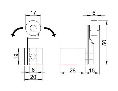 Interruttore Fine Corsa a Leva Corta 30mm 1 NC + 1 NO IP65 Tracon