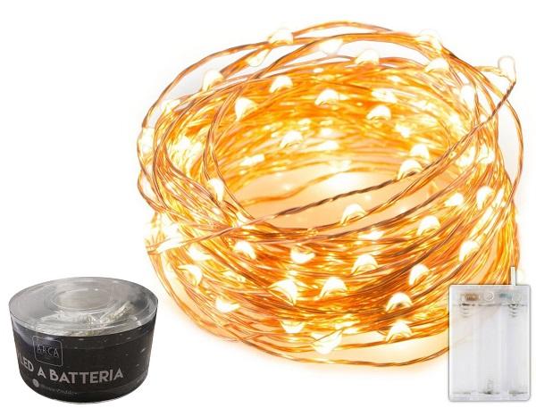 Stringa 40 LED 4mt Luce Fredda a Batteria Arca