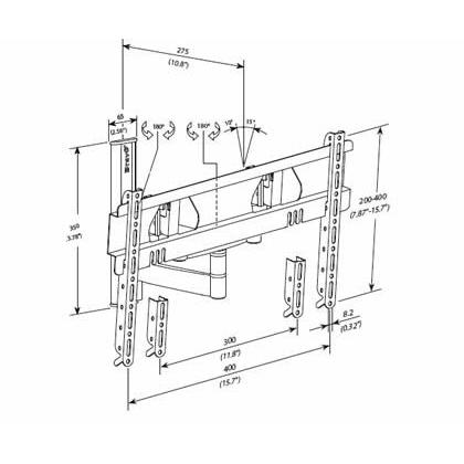 Supporto LCD 1 Snodo da 40 a 85 Pollici Portata Max 50Kg LCD 13 BLACK Bravo