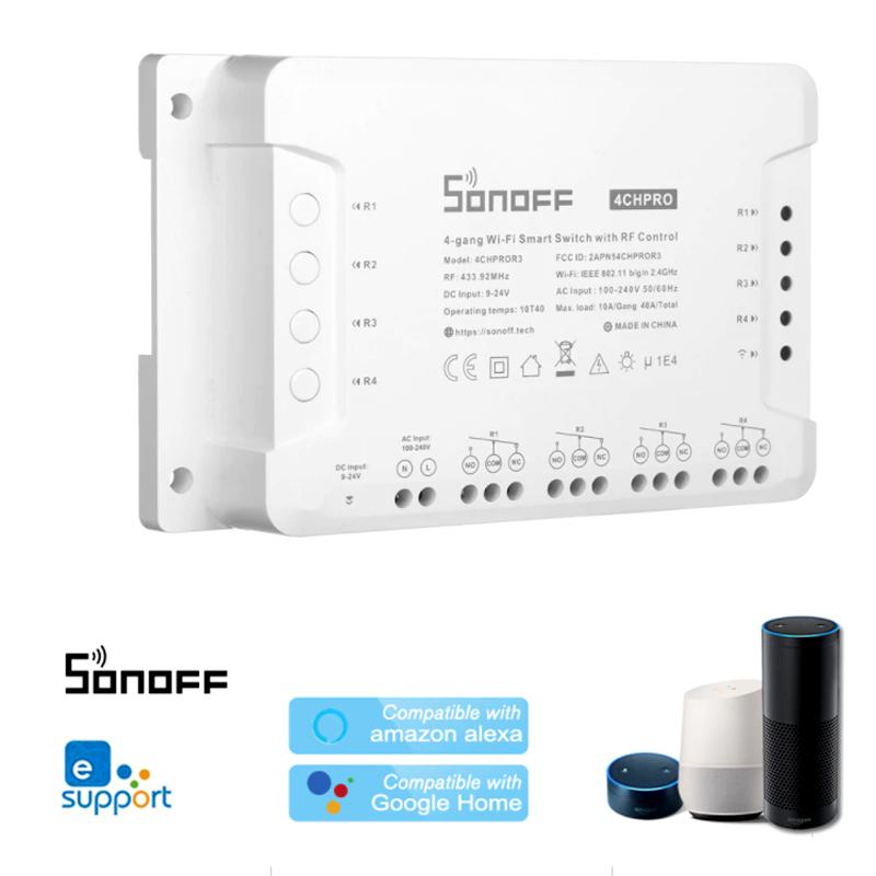 Interruttore WiFi 4 Canali PRO 230V/9-23V Contatti Puliti SONOFF