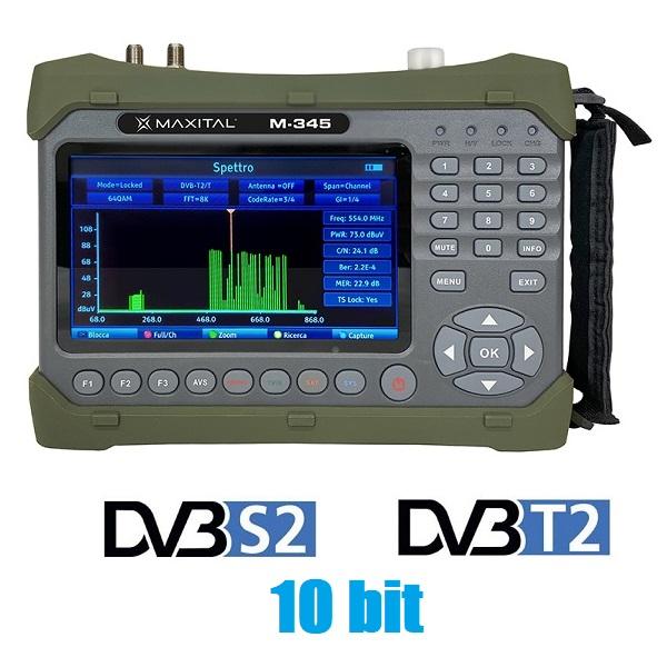 Misuratore di Campo con Analizzatore di Spettro Combo DVB-T2 e DVB-S2 10 BIT FTE Maximal M-345