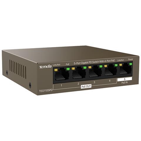 Switch 5 Porte POE Gigabit Tenda