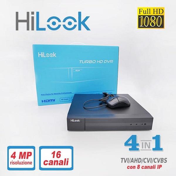 DVR 5in1 16 Canali + 8 IP 4 Megapixel HiLook