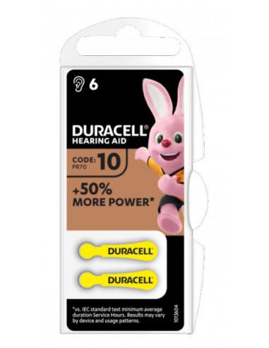 Batteria Zinc Air PR10 75mA per apparecchi acustici Duracell