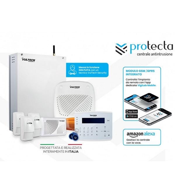 KIT Centrale Allarme 8 Zone GSM/GPRS + Tastiera Vultech Security KPTC16