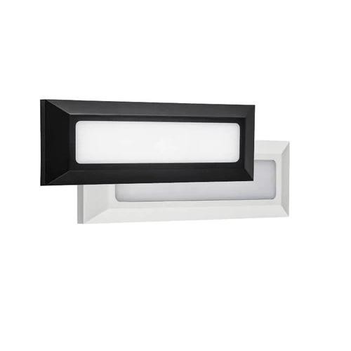 Segnapasso da Parete LED 4w Luce Natura Con cover Bianca e Nera SOLEIL Poliplast