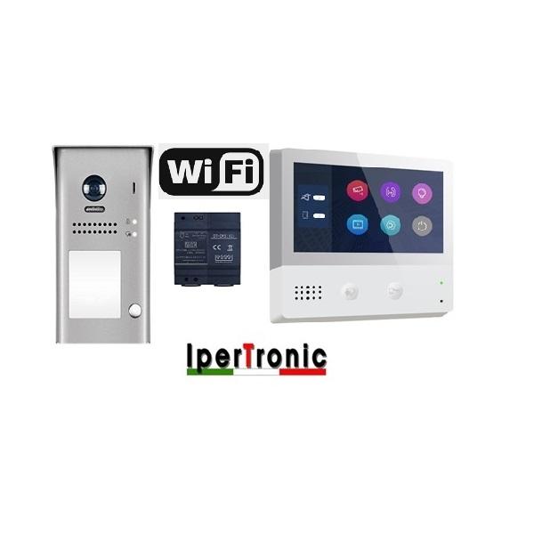 Kit Videocitofono Monofamiliare Monitor 7"  Wifi e App TWO Ipertronic KIT-TWOO1WIFI