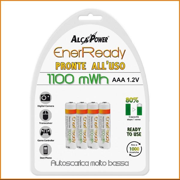 Batteria MiniStilo Ricaricabili 1100mAh 4pz Alcapower