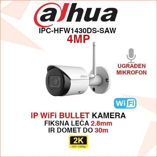 Telecamera Bullet IP 4 Megapixel Wifi con Slot per SD Card Dahua