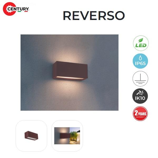 Applique LED Reverso Corten E27 IP65 Century