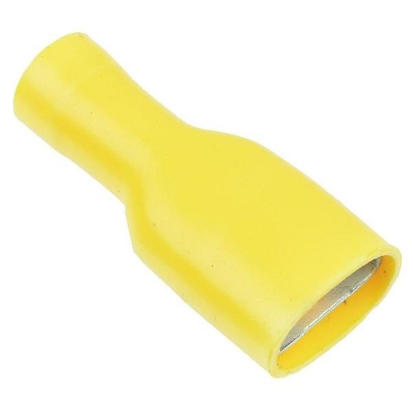 Faston Femmina 6,3mm Giallo Completamente Isolato per cavo 2,5-6mm