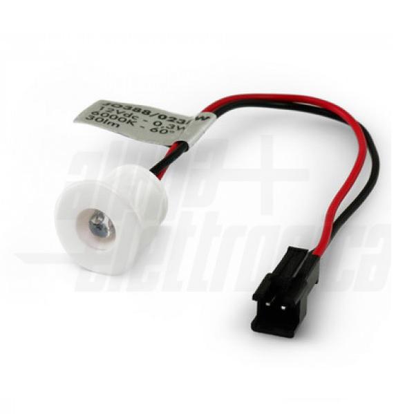 Faretto Incasso 0,3w Mini Spot Bianco Luce fredda 30 Lumen Alpha Elettronica