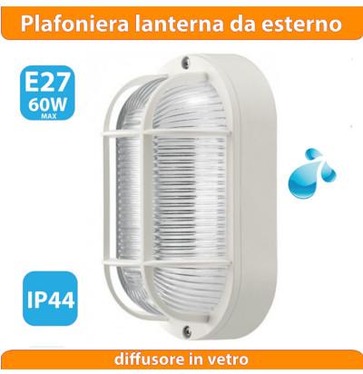 Tartaruga 60W con Griglia in Plastica Bianca Poliplast