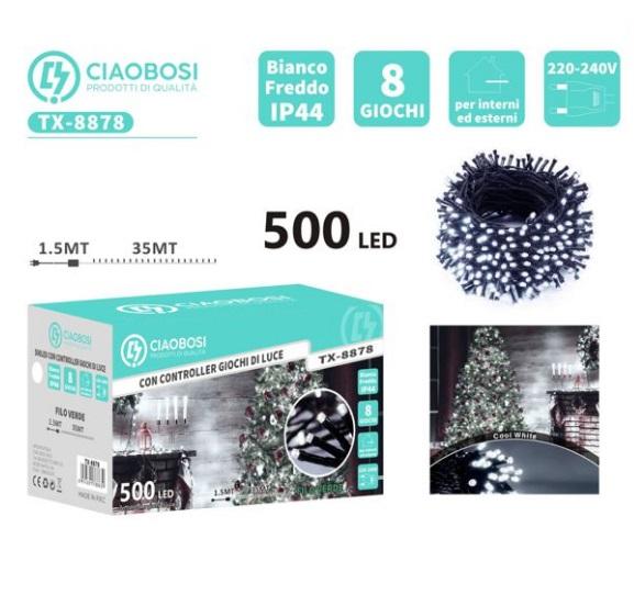 Stringa 500 Led 35mt Bianco Freddo IP44 Ciaobosi