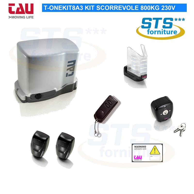 TAU - T-ONEKIT8A3 kit per cancello scorrevole 800kg 230v T-ONE TAU T-ONEKIT8A3