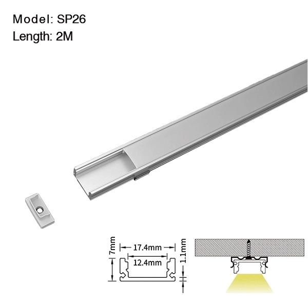 Profilo Alluminio Piatto 2mt completo di cover Opaca, Tappi e Clip Kosoom