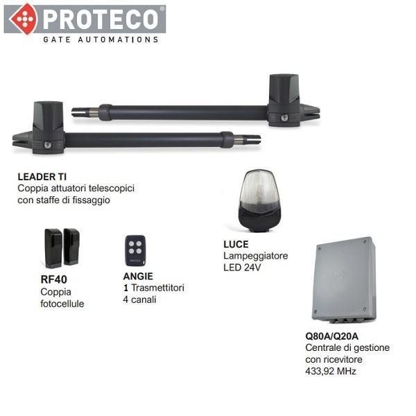 Kit Automazione Battente 230V per ante fino a 2,8mt e 380kg Proteco