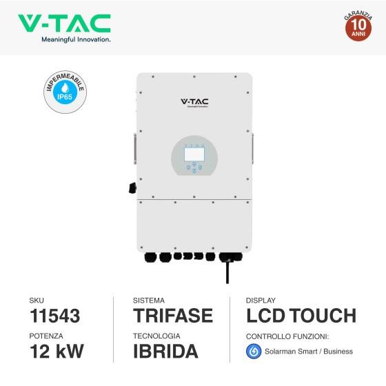 Inverter trifase 12Kw ibrido CEI-021 ON/OFF Grid wifi incluso Dahua