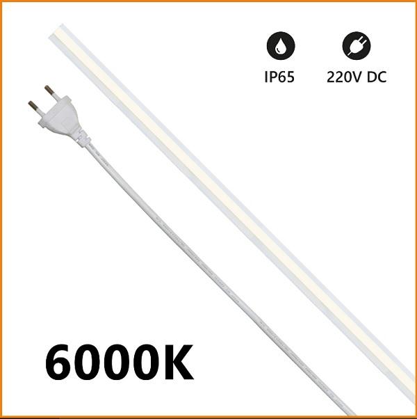 Strip LED COB 230V 15w/mt Luce Fredda 1350 Lumen/mt IP65 Milky Alcapower