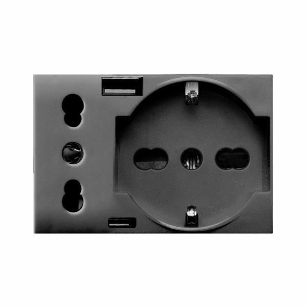 Presa schuko bipasso+presa std italiano+USB tipo A e C AVE