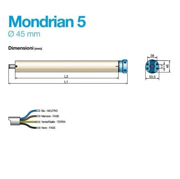 CAME Kit Mondrian 5 50Nm con perno Q per Tapparelle e tende