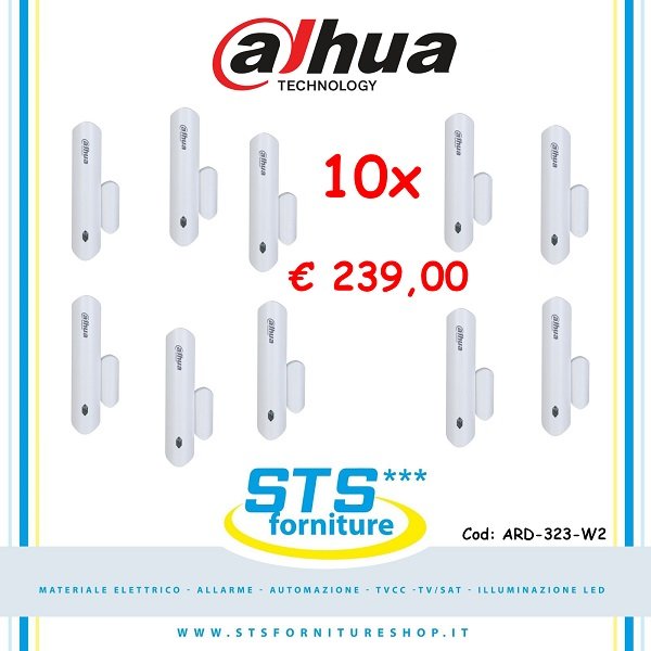 10pz Contatto Magnetico senza fili 868 Bianco AirShield Dahua