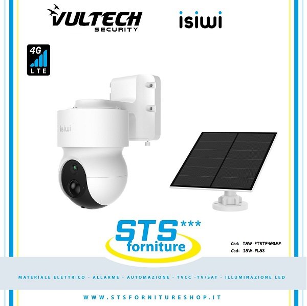 Telecamera Isiwi 4G REDI+ 3Mpx Motorizzata + Pannello Solare SOLAR3 ISIWI