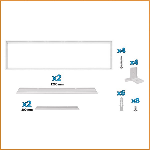 Kit cornice/telaio per soffitto o parete 300*1200 Alcapower