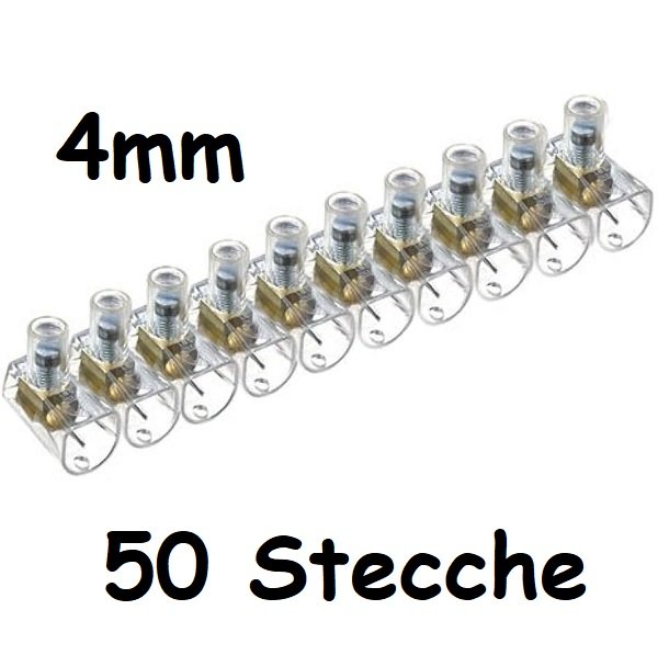 50x Stecche Morsetto a Cappuccio 4mmq