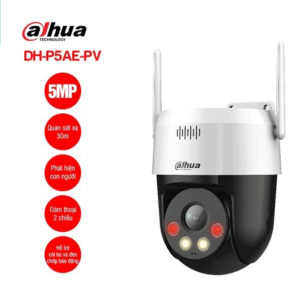 Telecamera 5Mpx Motorizzata Wifi per esterno IP65 IR LED Audio Bidirezionale Sd Card Dahua