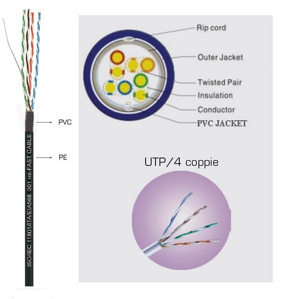 Cavo di Rete UTP Cat. 5E Per Posa Interrata *(prezzo al mt) Fast Cable