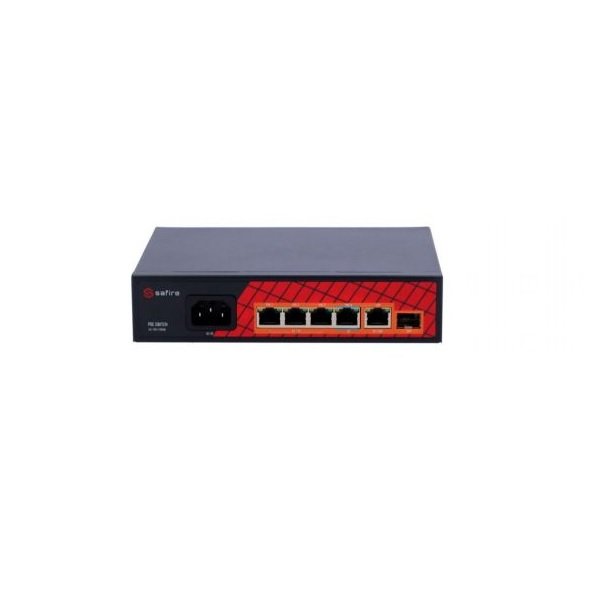 Switch 4 Porte POE 10/100 + 2 Porte Uplink 10/100 60w 250mt Safire