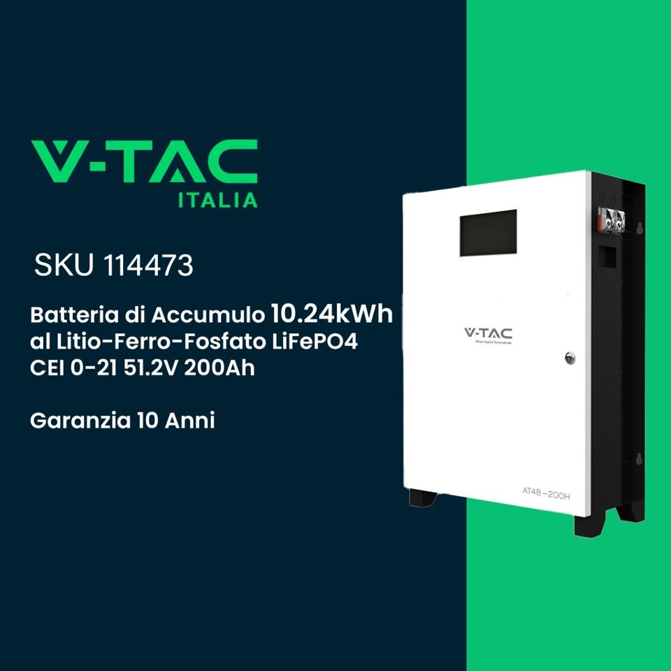 Kit Fotovoltaico 10 kW trifase con accumulo 10,24 kWh vtac 10 kW trifase