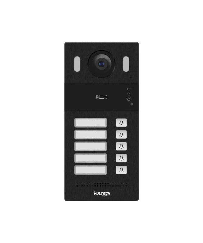 Pulsantiera Video da esterno IP, 5 Tasti 2MPX Interamente in alluminio Intercom Vultech Security VS-PE110-IP5S