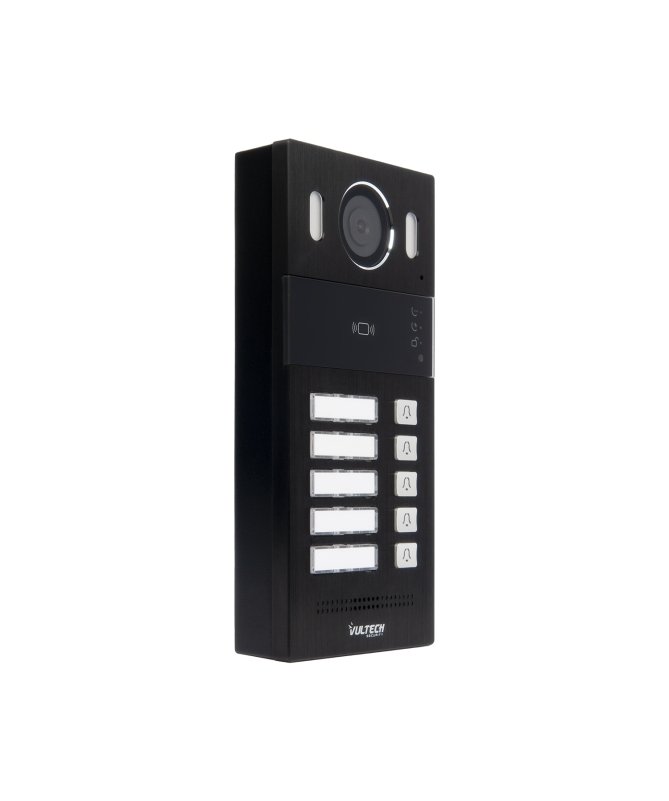 Pulsantiera Video da esterno IP, 5 Tasti 2MPX Interamente in alluminio Intercom Vultech Security VS-PE110-IP5S