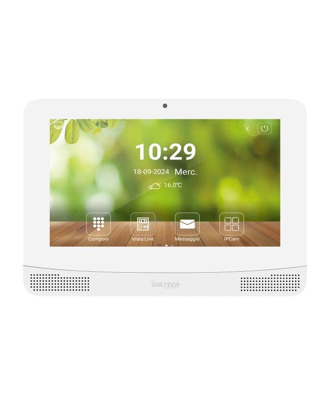 Monitor IP Android videocitofono da interno 7” IPS LCD con Wifi colore Bianco Intercom Vultech Security
