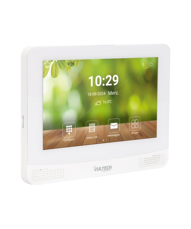 Monitor IP Android videocitofono da interno 7” IPS LCD con Wifi colore Bianco Intercom Vultech Security