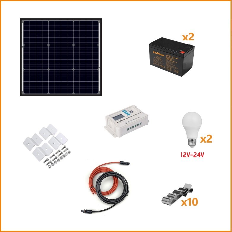 KIT Fotovoltaico a isola 50W Alcapower 800090