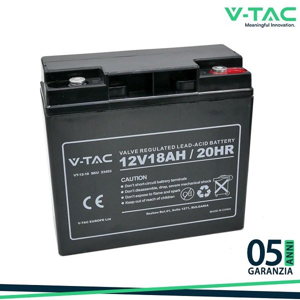 Batteria Piombo 12V 18Ah V-TAC