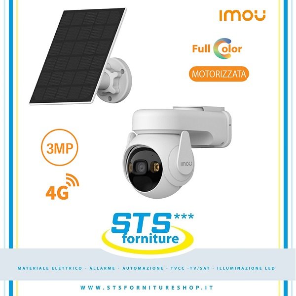 Telecamera Cell PT 4G KIT 3Mpx Motorizzata + Pannello Solare IMOU Imou