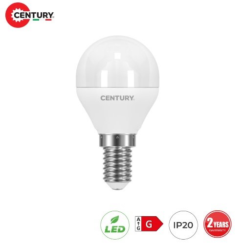 Lampada Mini Sfera Led 6w E14 Luce Fredda 490 Lumen Century