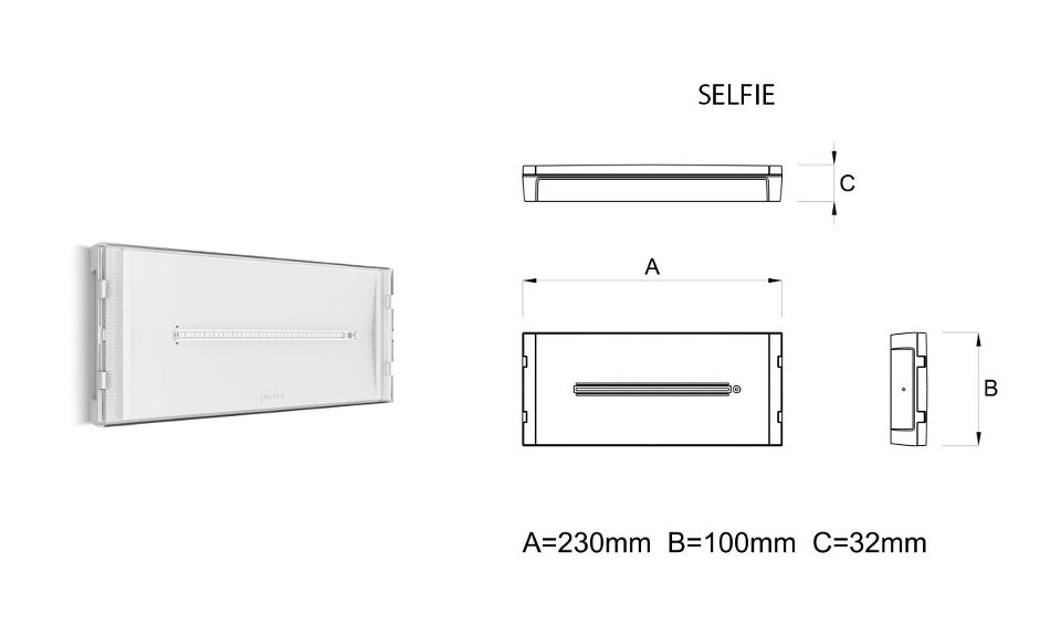 Plafoniera Emergenza Linergy SE 11W LED IP42 SELFIE Incasso Parete Linergy