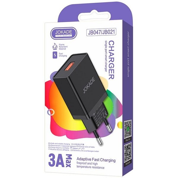 Caricabatterie da Rete Fissa Fast Charger 3A 1x USB JOKADE