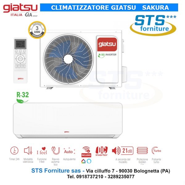 Climatizzatore GIATSU SAKURA wifi 12000 Btu Inverter A++/A+ R32 Giatsu