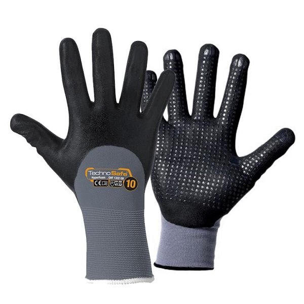 Guanto Sintetico Misura 9 Nitrile Foam Dotted Grey Technosafe