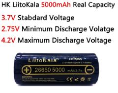 Batteria 26650 3,7V 5000mAh