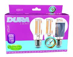 Goccia LED Filamento 7,5w E27 Luce Fredda Pacco 3pz DURALAMP