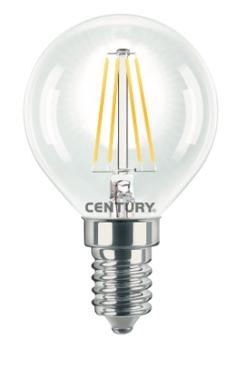 Lampada Mini Sfera Led Filamento E14 6w Luce Calda Century