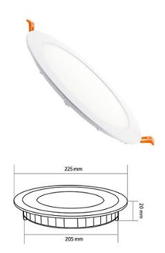Pannello LED Incasso Ultrapiatto Diam. Foro 210 mm 18w Luce Natura 1500 Lumen