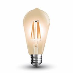 Lampada Goccia LED a Filamento E27 8w Luce AMBRA 2200°k V-TAC